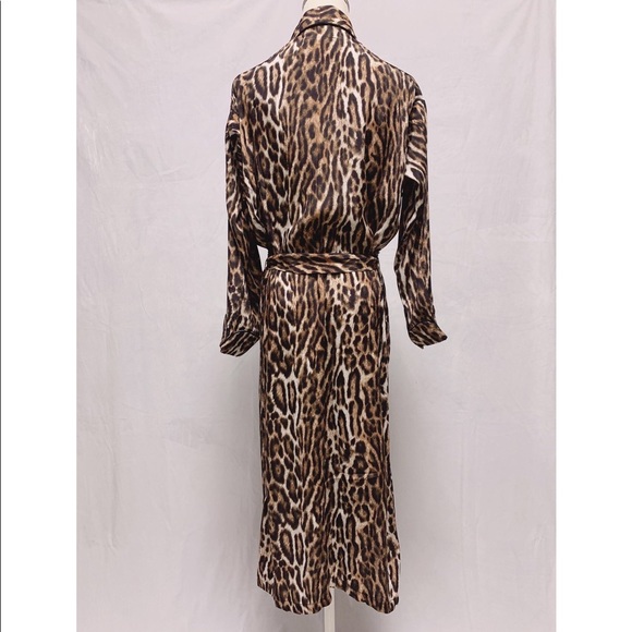 R13 Smoking Robe With Piping in Leopard Size M - Picture 4 of 7